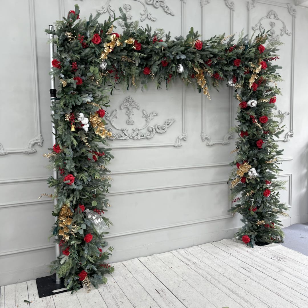 Artificial Fabric Backdrop Christmas Backdrop Square Flower Arch