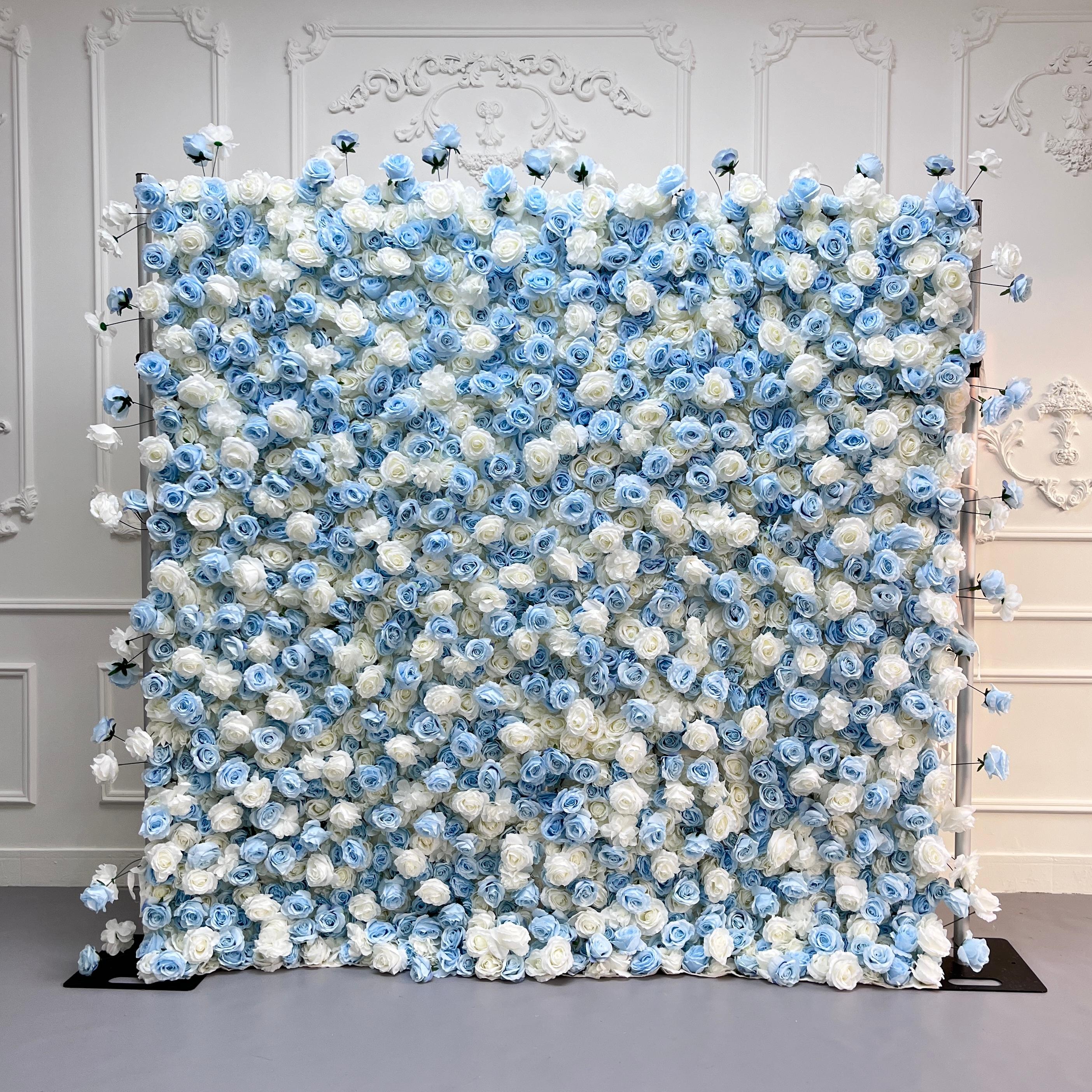 100% handmade, the blue flower wall provides a lifelike appearance and is easy to set up. 