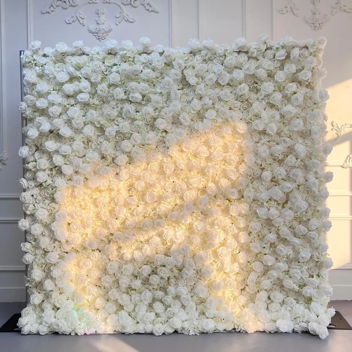 Flower Wall 3D White Rolling Up Curtain Floral Backdrop Party Proposal Wedding Decor