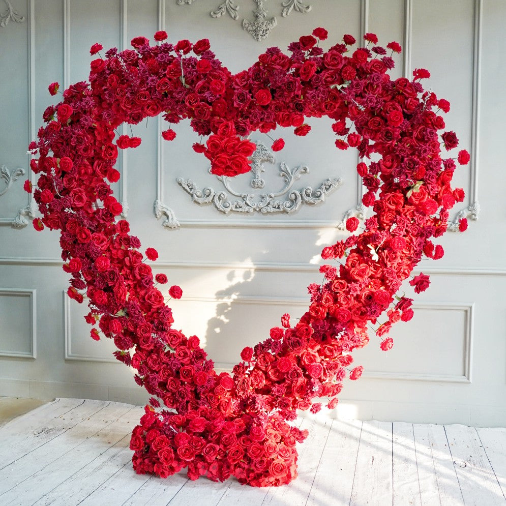 Flower Arch Heart Shaped Roses Proposal Wedding Decor Set - KetieStory