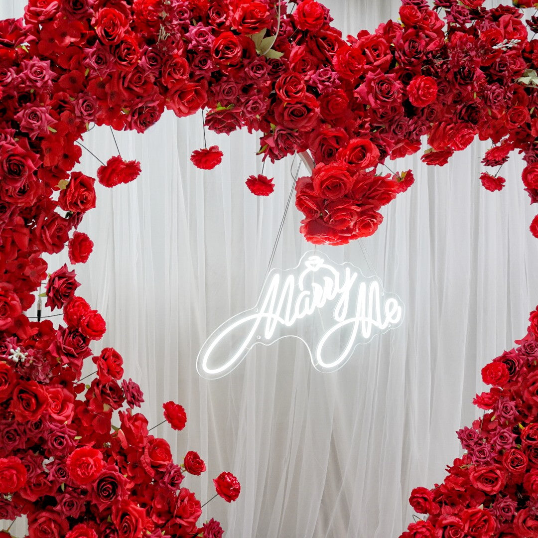 Flower Arch Heart Shaped Roses Proposal Wedding Decor Set - KetieStory