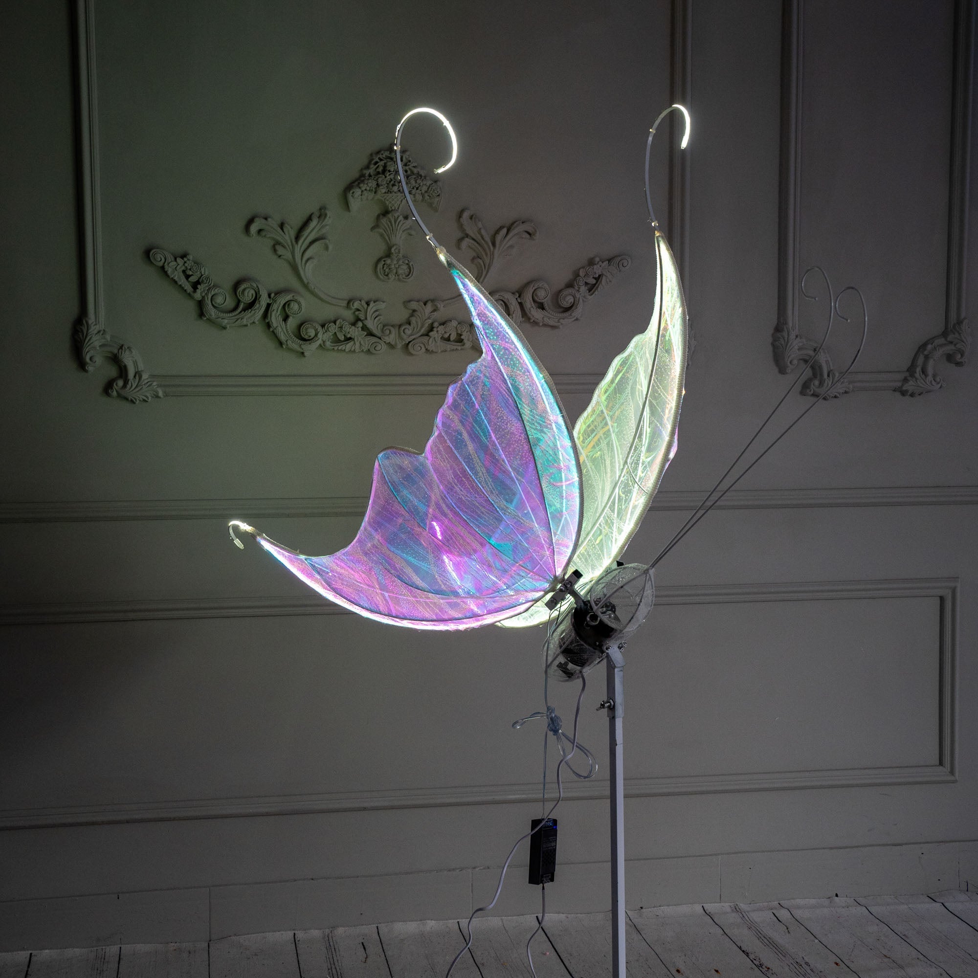 Set of 2 Colorful White Electric Butterfly Light Party Lights for Event Wedding Decor Props - KetieStory