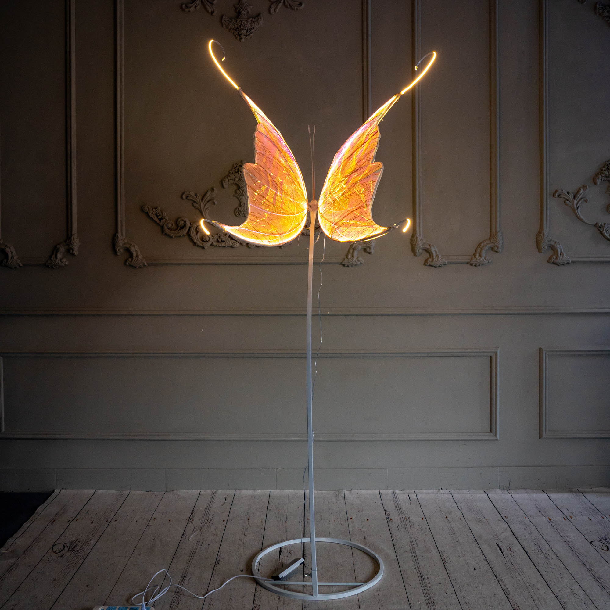 Set of 2 Gold Swallowtail Butterfly Light Party Lights for Event Wedding Decor Props - KetieStory