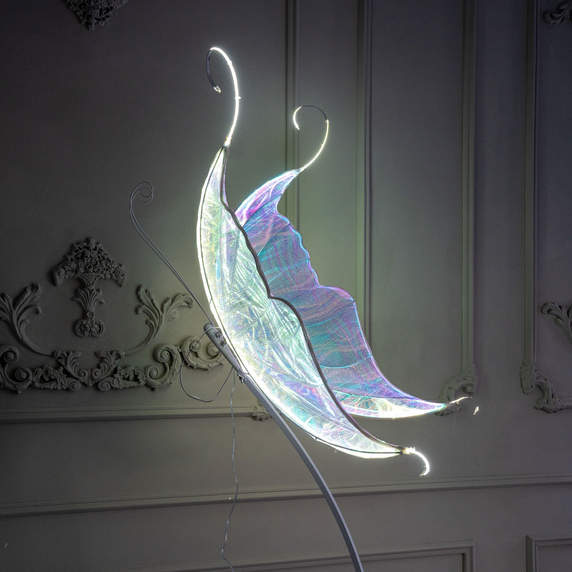 Set of 2 White Swallowtail Butterfly Light Party Lights for Event Wedding Decor Props - KetieStory