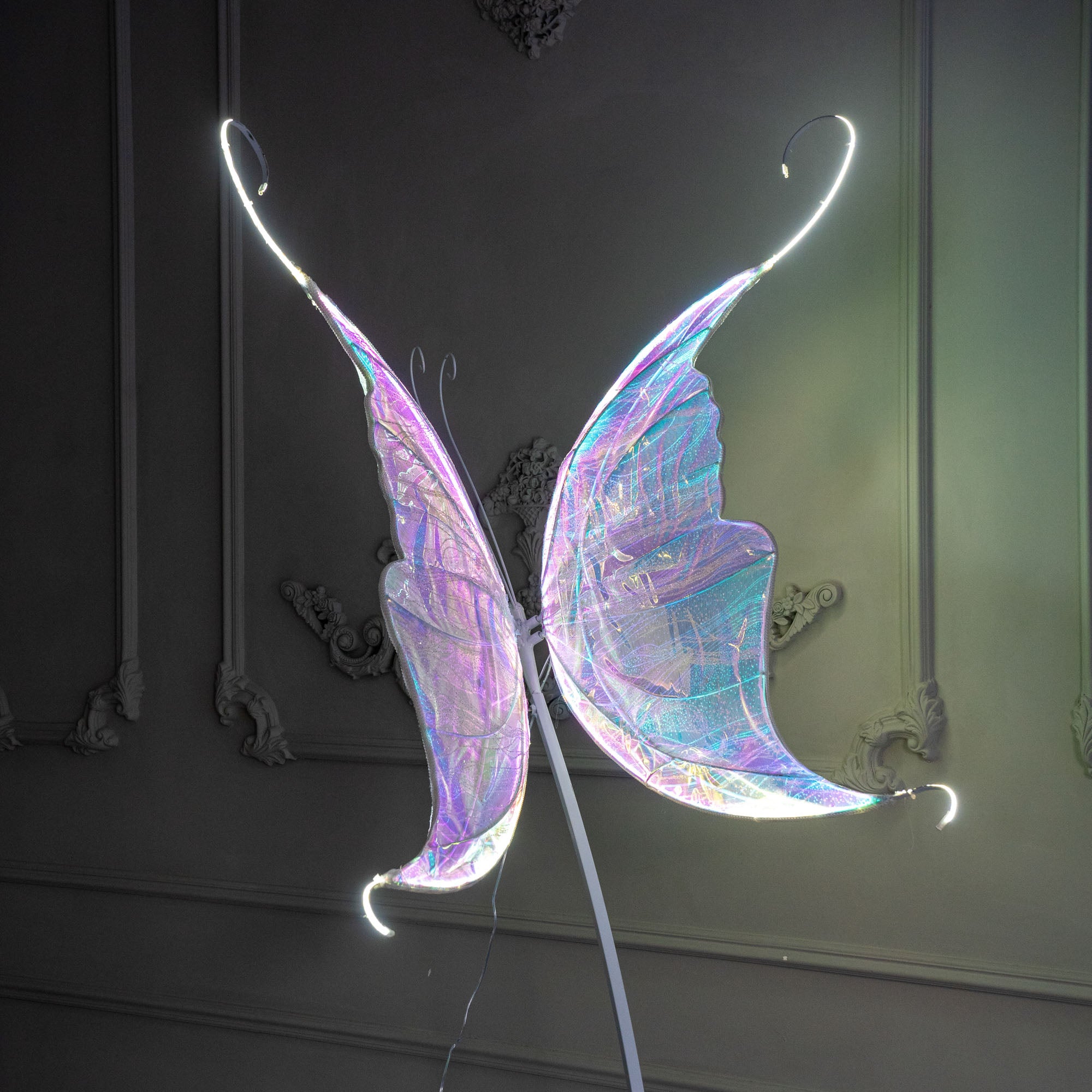 Set of 2 White Swallowtail Butterfly Light Party Lights for Event Wedding Decor Props - KetieStory