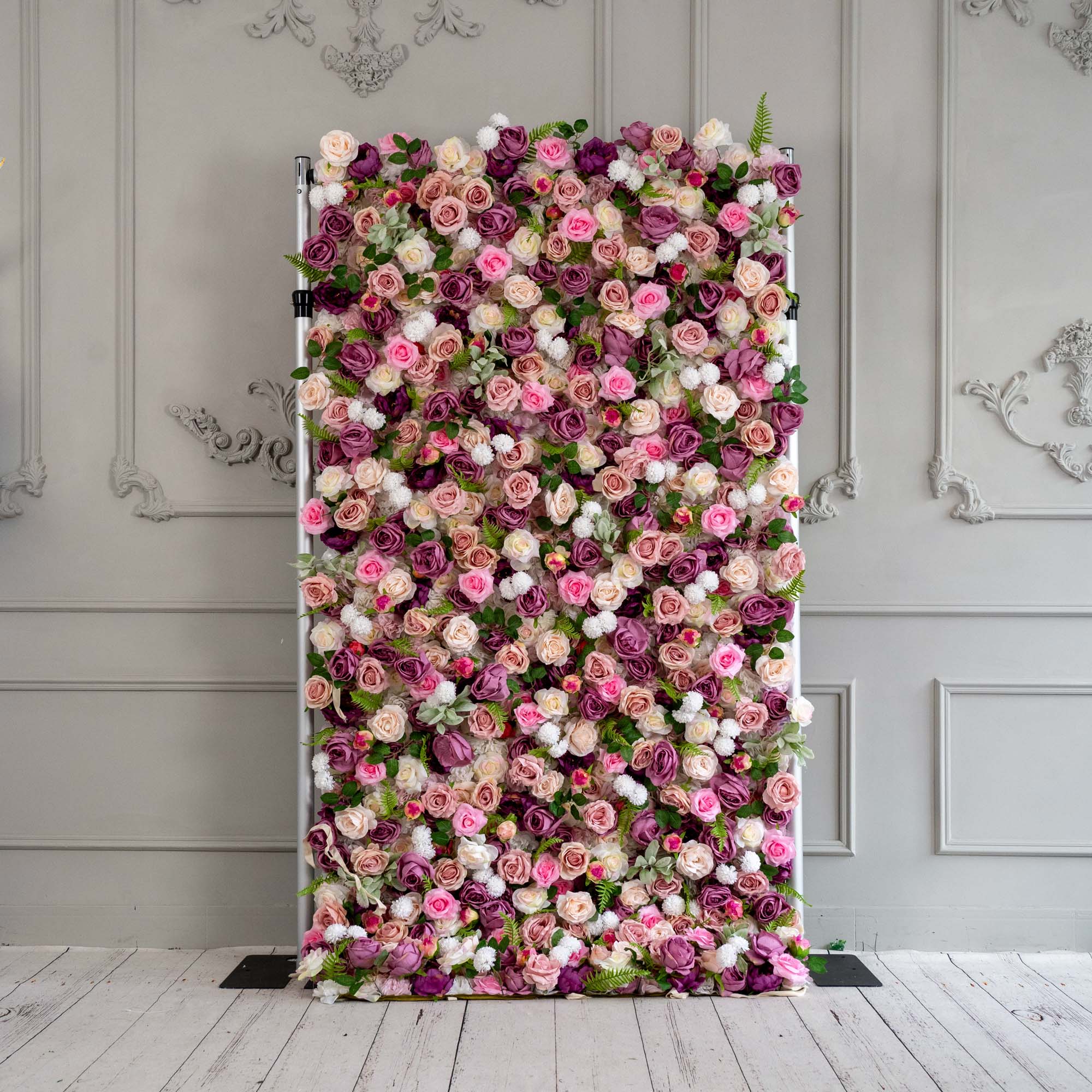 100% handmade, the lotus root purple flower wall provides a lifelike appearance and is easy to set up.