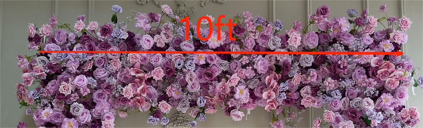 Flower Arch 8x8ft Purple Roses Florals Set Fabric Backdrop Flower Wall Proposal Wedding Party Decor - KetieStory