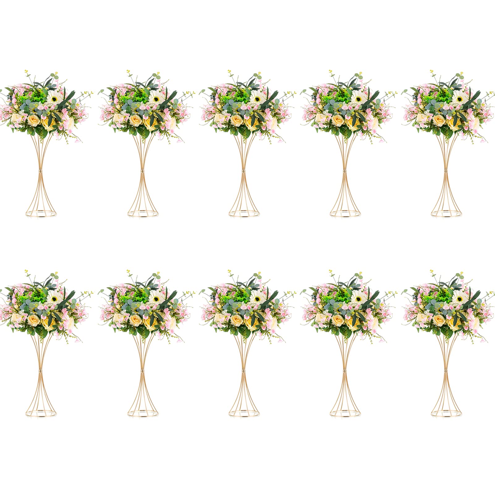 Metal Flower Stand Frames Gold Centerpieces For Wedding Event Table Decor - KetieStory