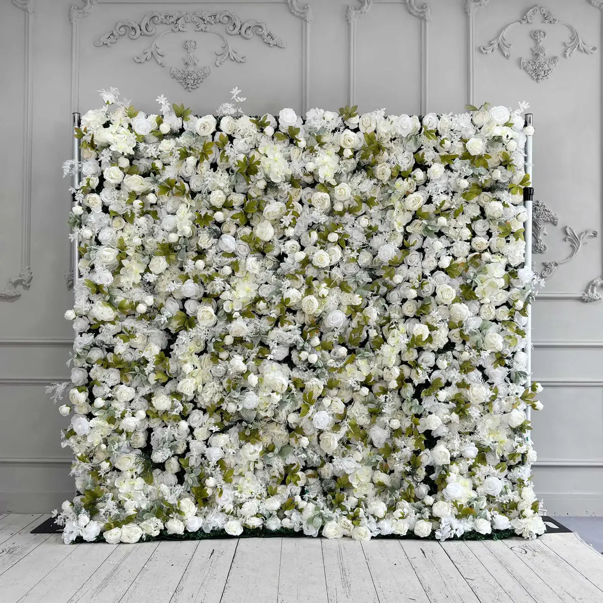 Flower Wall 3D White Peony Fabric Rolling Up Curtain Floral Backdrop Wedding Party Proposal Decor