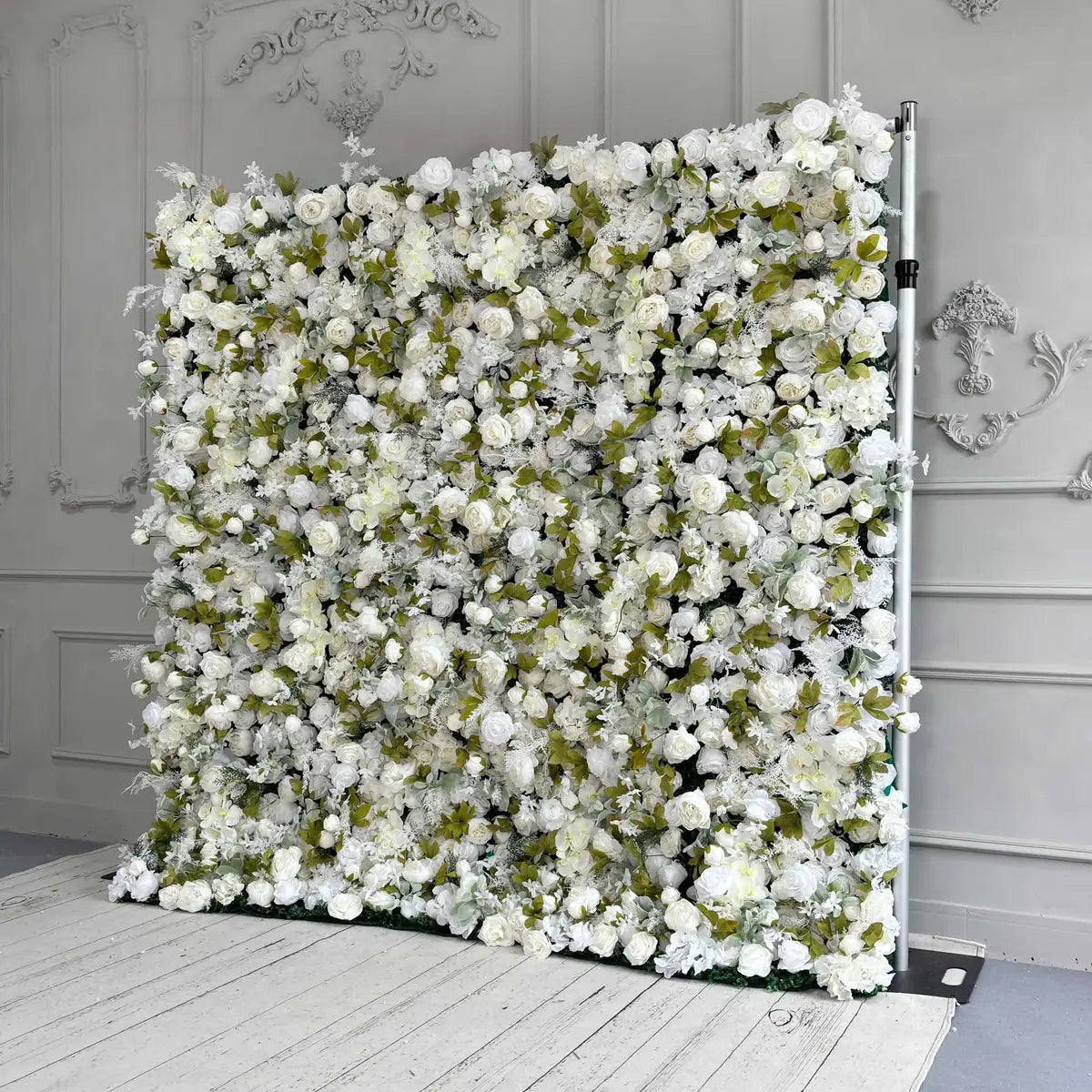 RTS Flower Wall 3D White Peony Fabric Rolling Up Curtain Floral Backdrop Wedding Party Proposal Decor