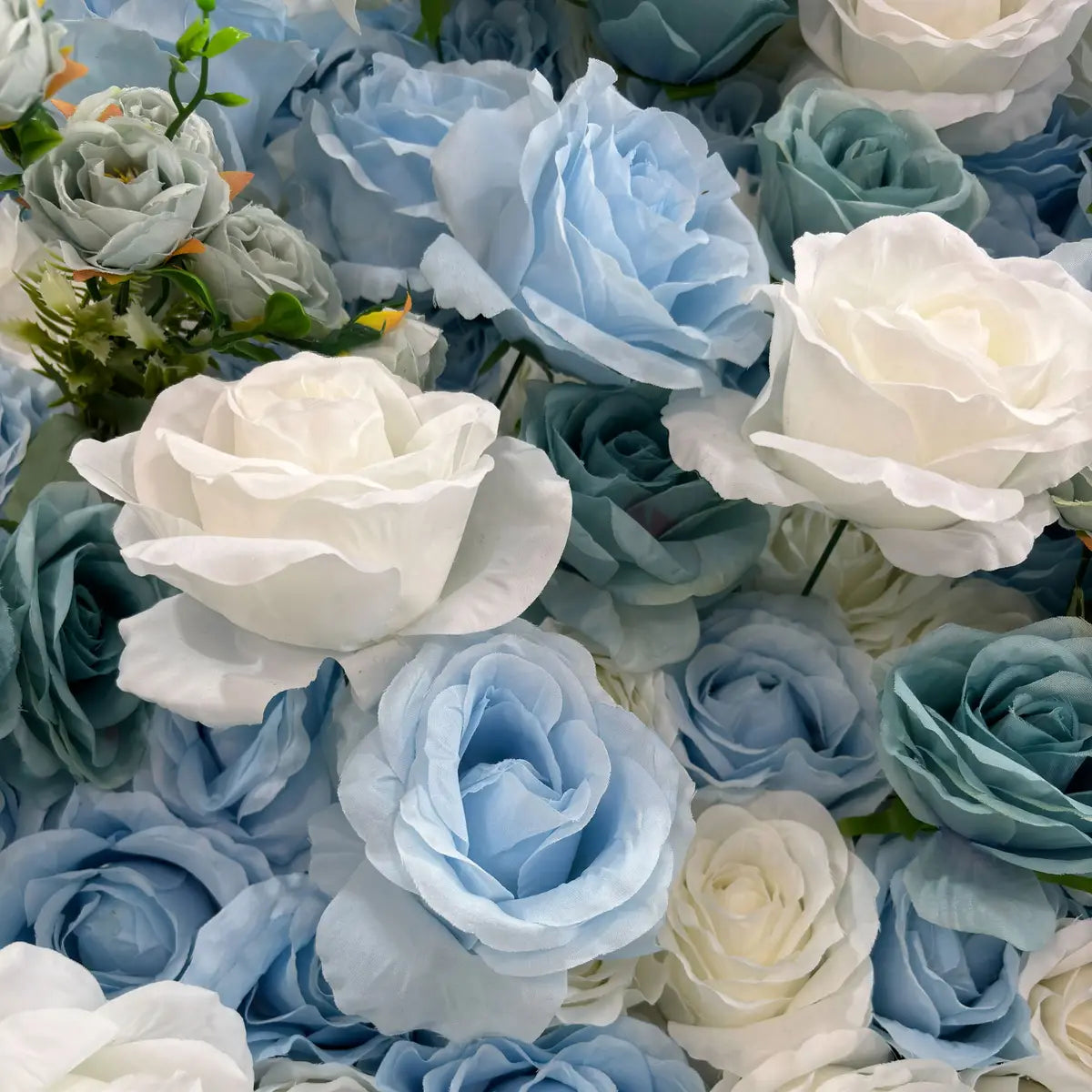 Flower Wall 3D Blue White Rose Fabric Rolling Up Curtain Floral Backdrop Wedding Party Proposal Decor