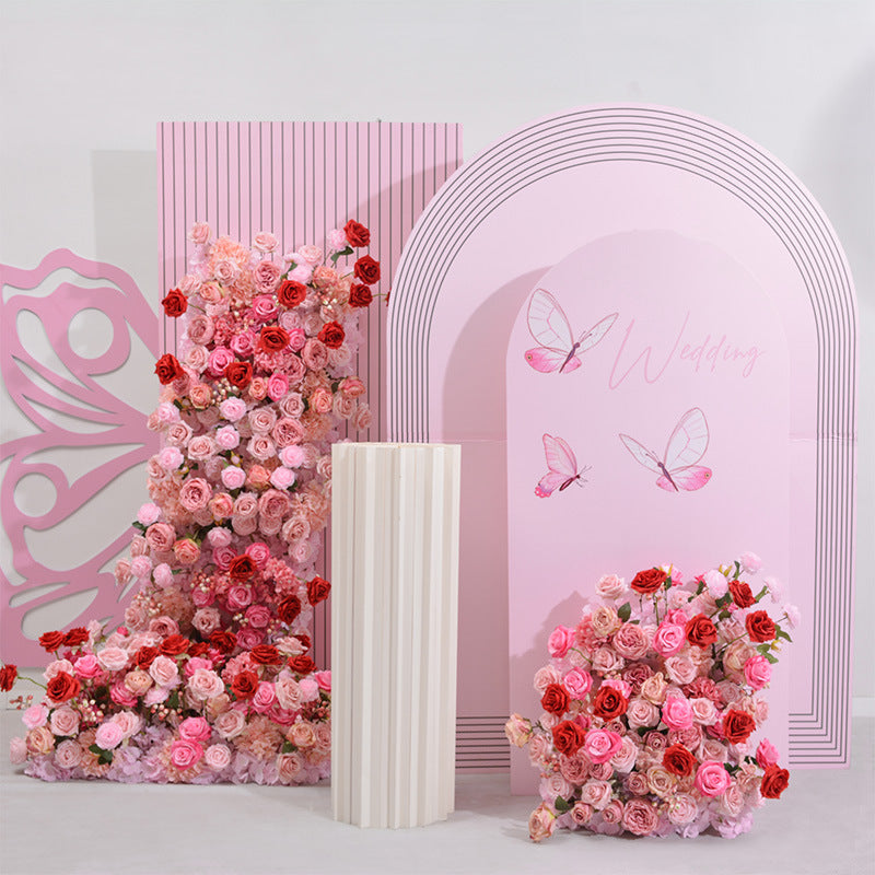 Rose Pink Wedding Background Stage Decoration - KetieStory