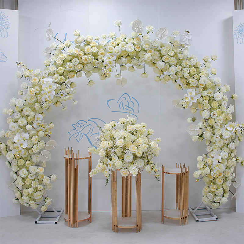Light Champagne Roses Arch  for Wedding Party Decor Proposal - KetieStory