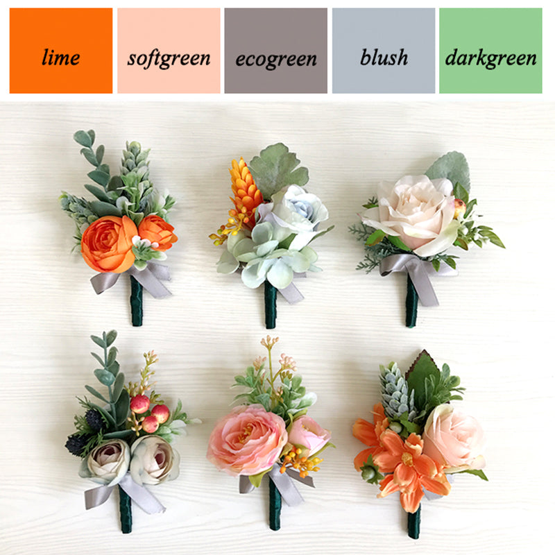 Corsages Pink Orange Series for Wedding Party Proposal Decor - KetieStory