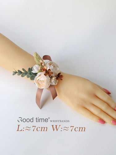 Corsage Wrist Flower Coffee for Wedding Party Proposal Decor - KetieStory