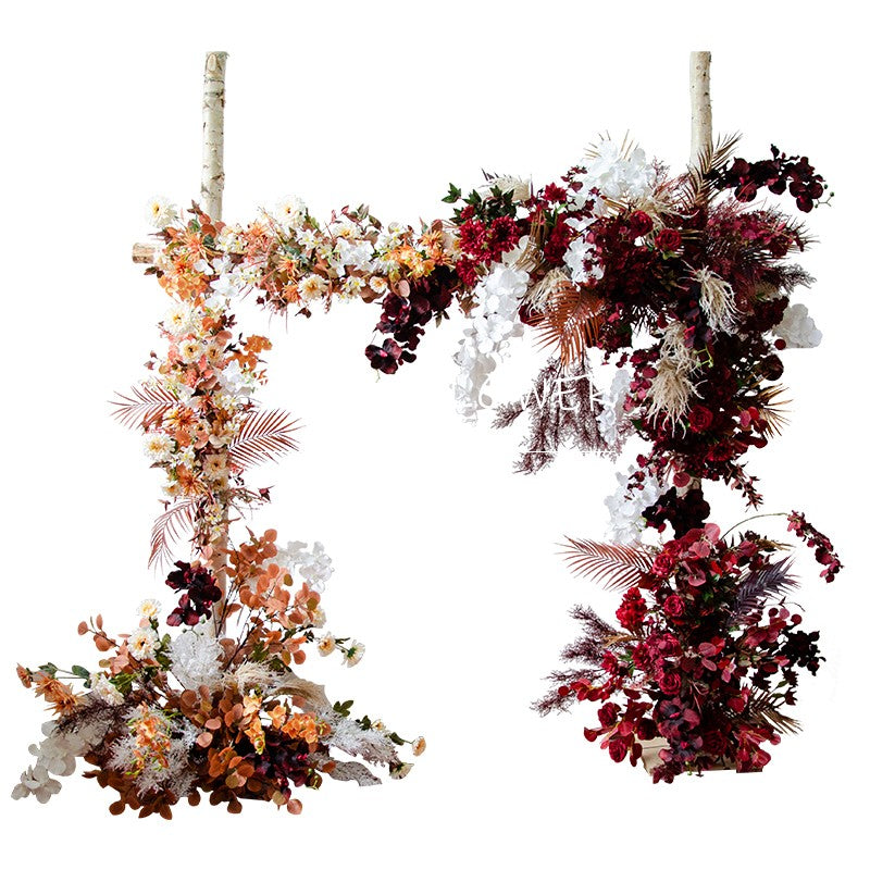 Fall Double Color Arch Flower Stand Frames for Wedding Party Decor - KetieStory