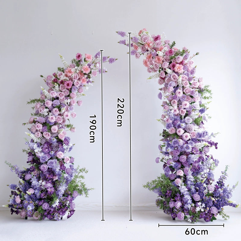 Flower Arch Purple Set Artificial Florals Backdrop for Wedding Proposal Party Decor - KetieStory