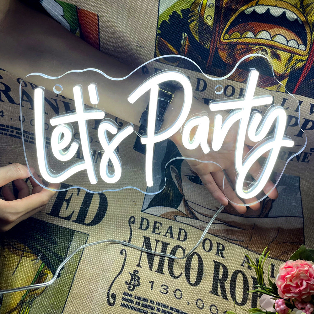 Let's Party Neon Sign Acrylic Plate