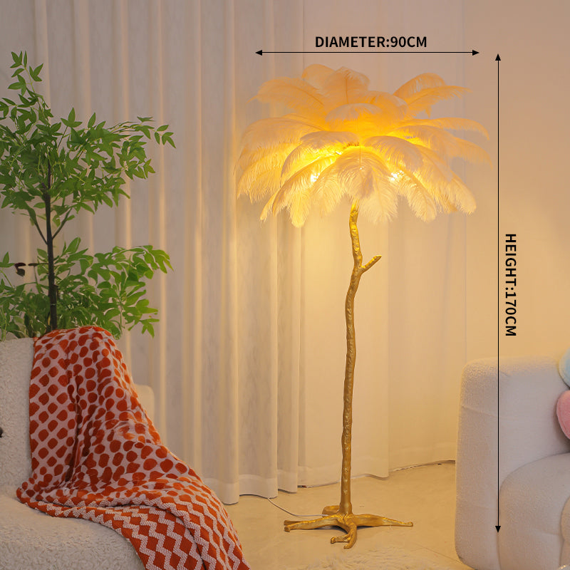 Ostrich Feather Floor Lamp for Wedding Party Home Decor Anniversary - KetieStory