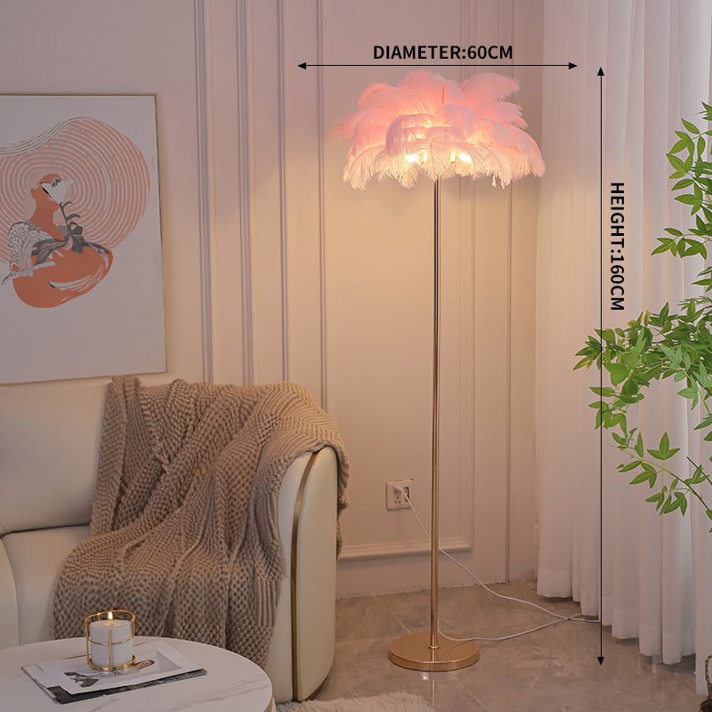 Pink feather shops floor lamp