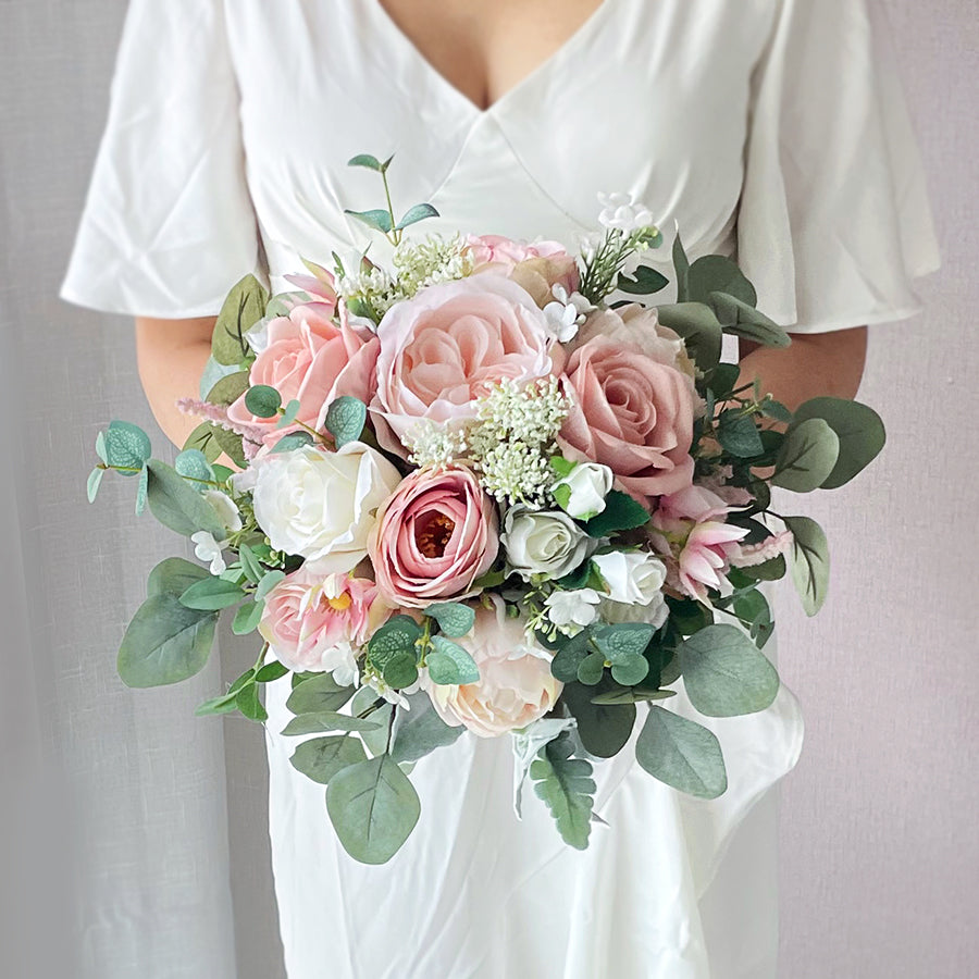 Bridal Bouquet Retro Morandi Powder for Wedding Party Proposal - KetieStory
