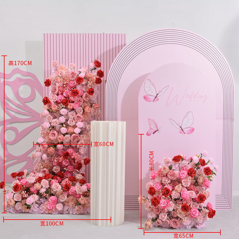 Rose Pink Wedding Background Stage Decoration - KetieStory