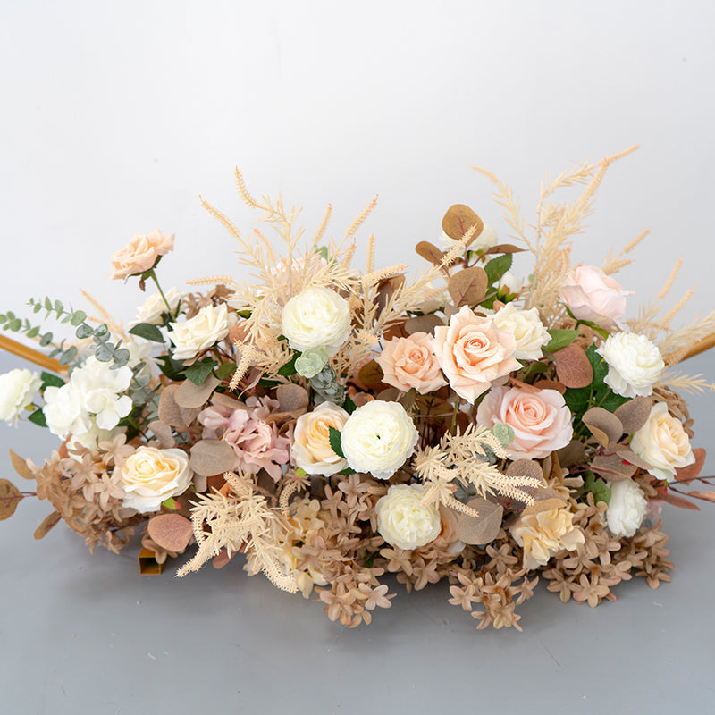 Fall Champagne Rose Row Arch  for Wedding Party Decor Proposal - KetieStory