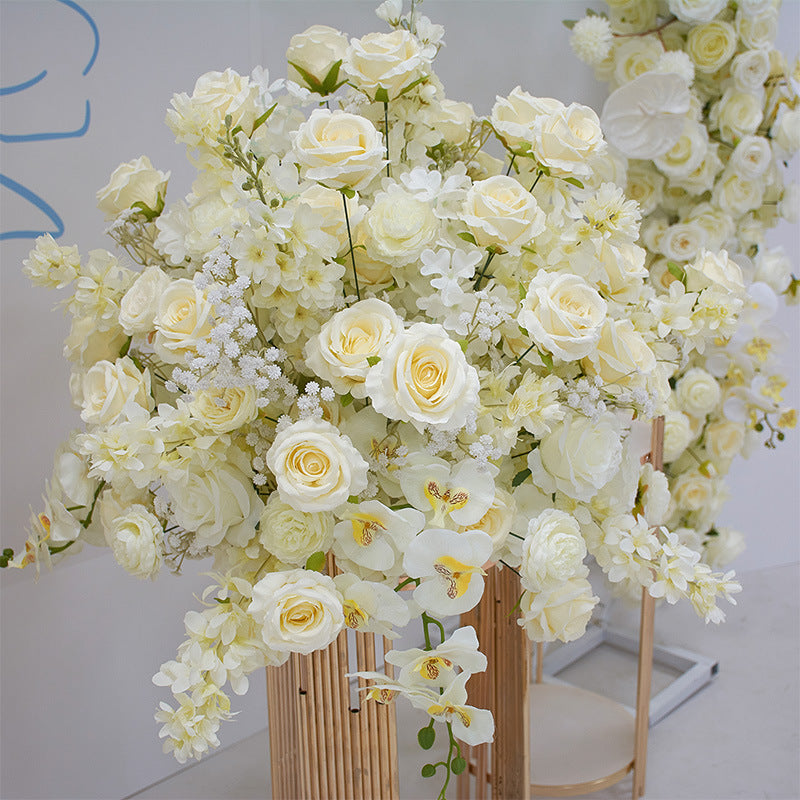 Light Champagne Roses Arch  for Wedding Party Decor Proposal - KetieStory