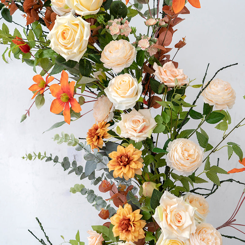 Fall Orange Flower Arch Set  for Wedding Party Decor Proposal - KetieStory