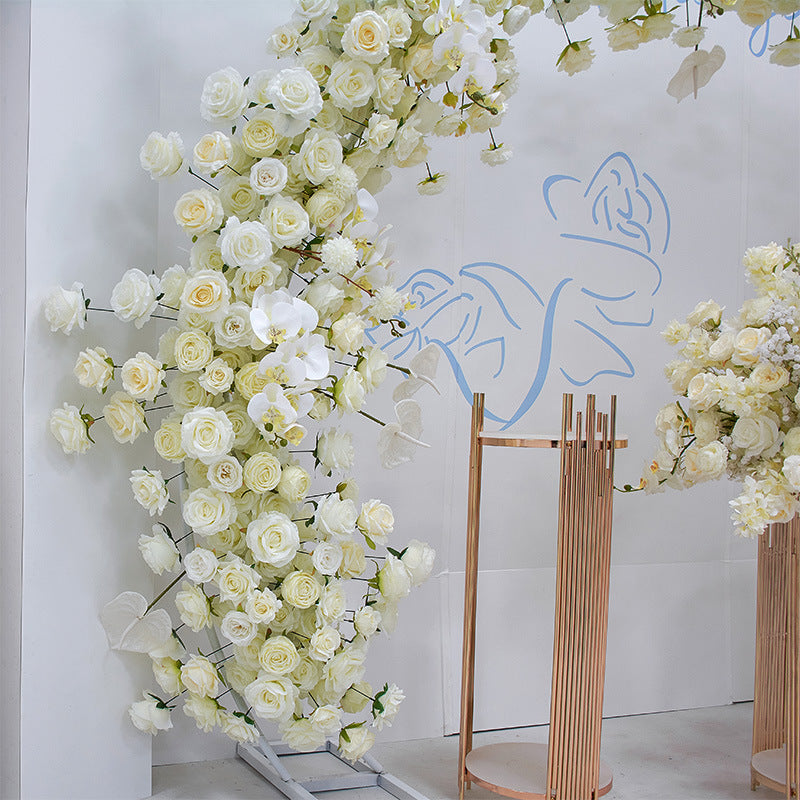 Light Champagne Roses Arch  for Wedding Party Decor Proposal - KetieStory