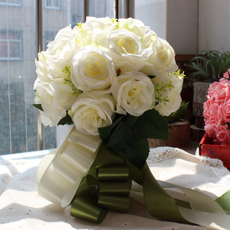 Bridal Bouquet Kate Rose in White & Pink Series for Wedding Party Proposal - KetieStory