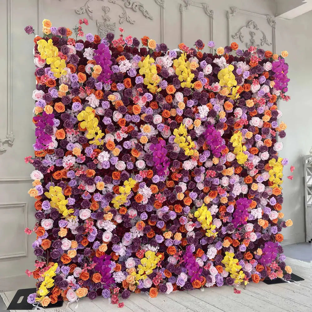 Fade-resistant and realistic, the 5D colorful rose flower wall side view features a fabric backing.