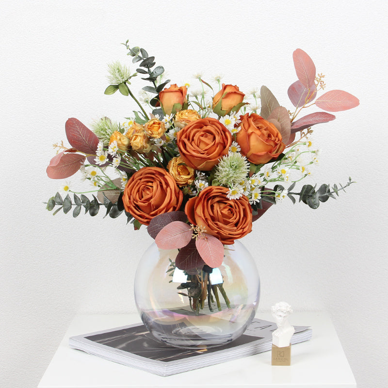 Table Flower Orange Rose Chamomile for Wedding Party Proposal Decor - KetieStory