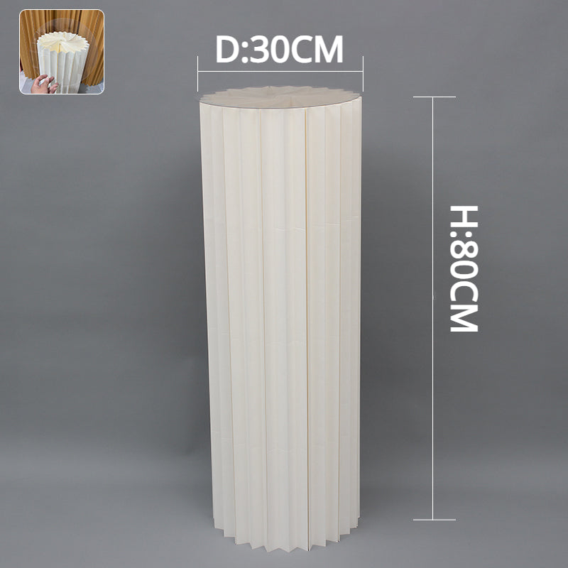 Round Stand Origami Cylindrical Dessert Table Folding Roman Column Party Stage Decoration - KetieStory