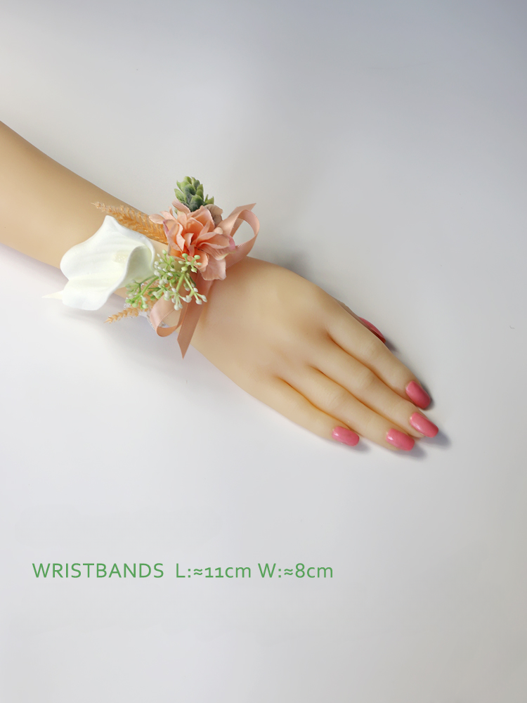 Wrist Flower Corsages Champagne White Series for Wedding Party Proposal Decor - KetieStory