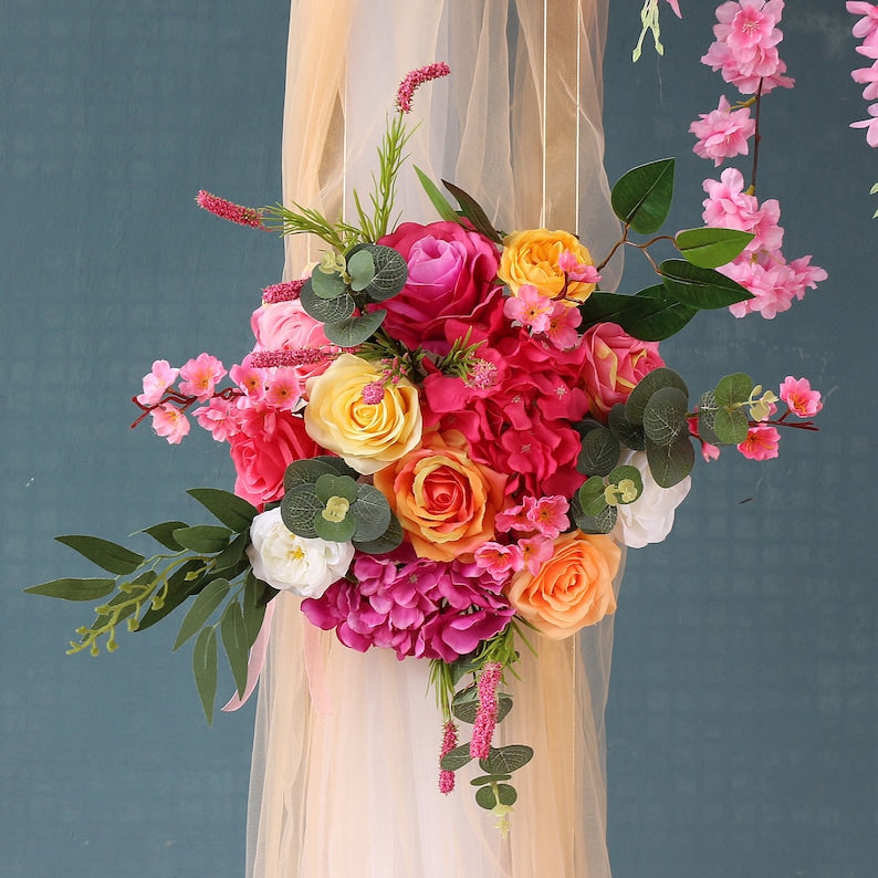 Colorful Flower Arrangement Flower Row Wedding Flower - KetieStory