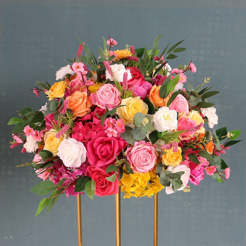 Colorful Flower Arrangement Flower Row Wedding Flower - KetieStory