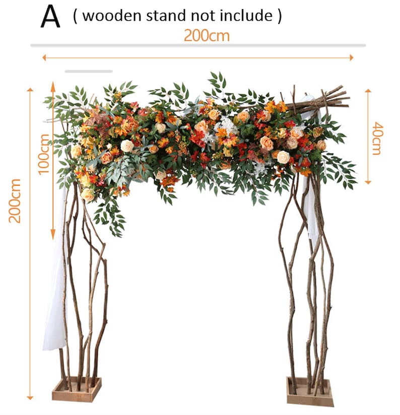 Fall Floral Arch Swag Wedding Archway Flower Garland Proposal Decor - KetieStory