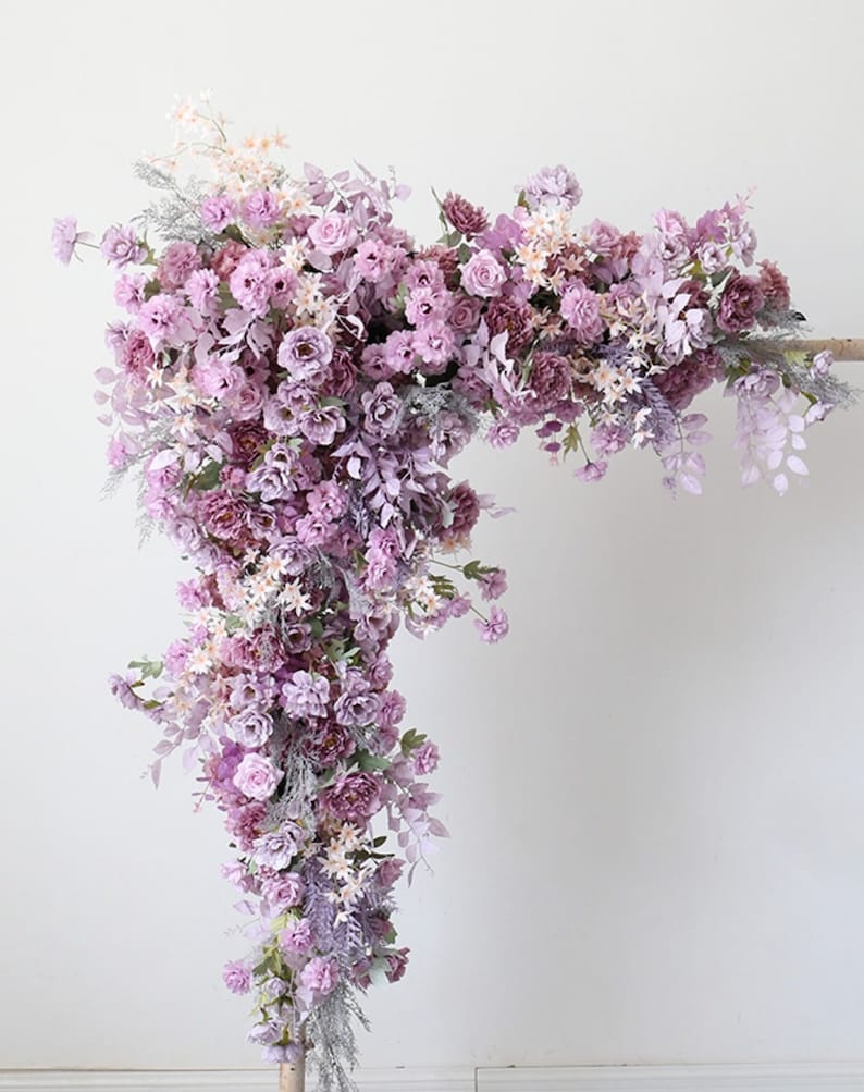 Purple Wedding Floral Arch for Wedding Party Decor Proposal - KetieStory