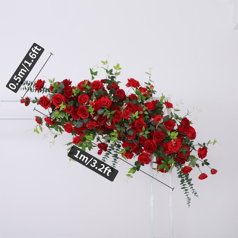 Red Rose Floral Green Leaves for Wedding Party Decor Proposal - KetieStory