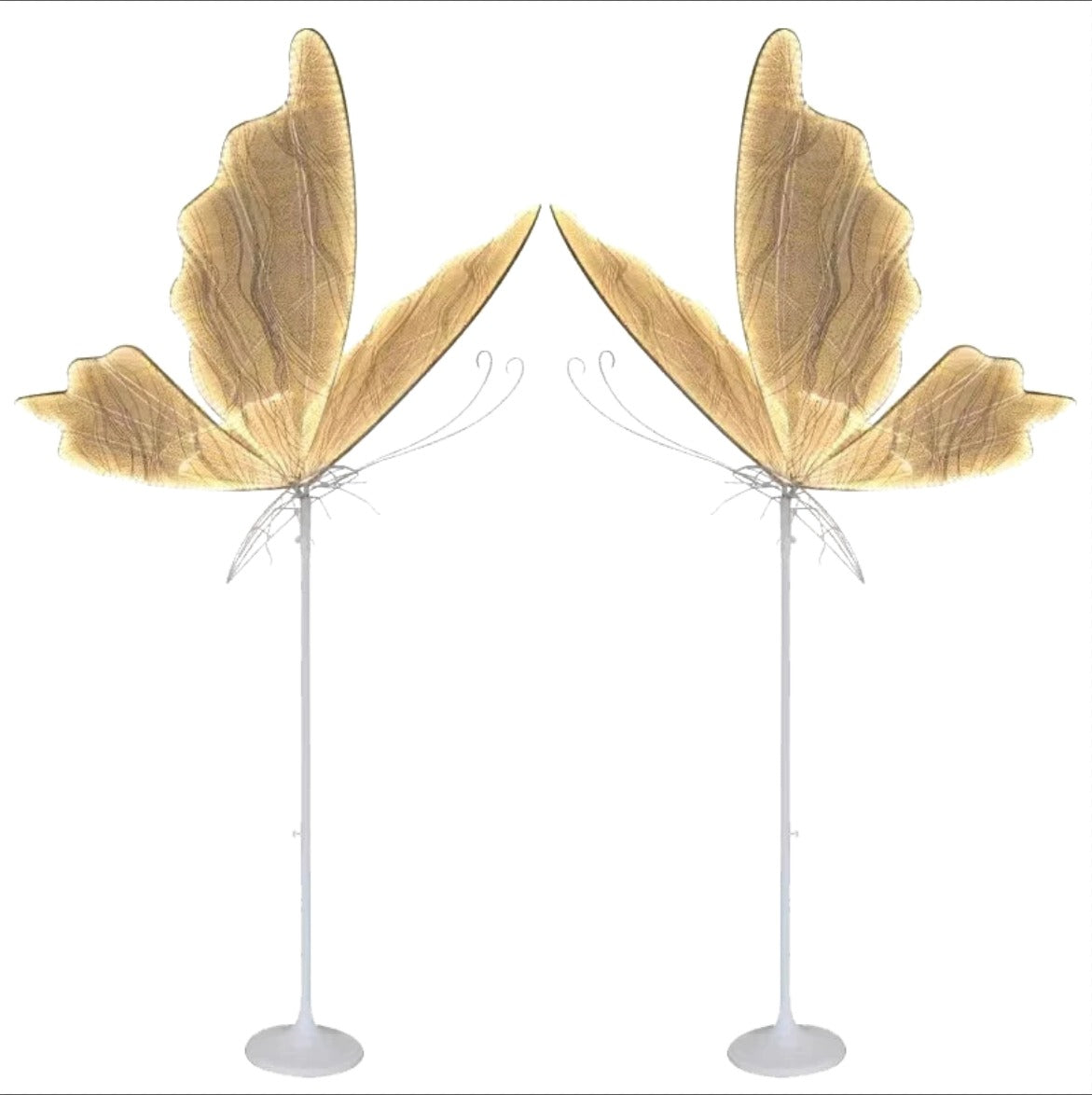 Pre-Sale:Set of 2 Butterfly Light Gold Party Lights T-Walk Road Lead Stage Lights for Event Wedding Decor Props - KetieStory