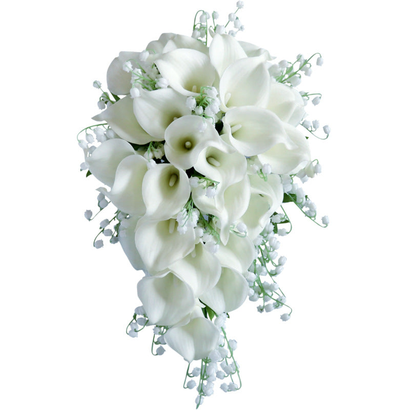 Cascade Bridal Bouquet in Calla Lily for Wedding Party Proposal - KetieStory