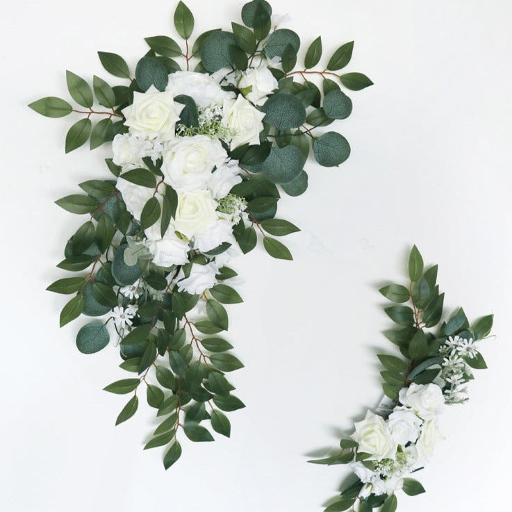 White Rose Arch Flowers for Wedding Party Decor - KetieStory