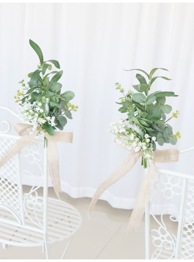 White Chair Flowers for Wedding Party Decor - KetieStory