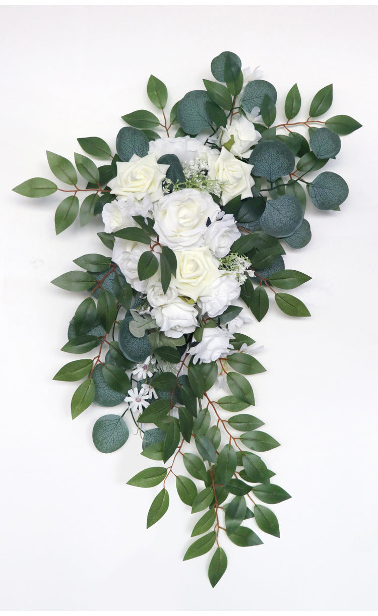 White Rose Arch Flowers for Wedding Party Decor - KetieStory