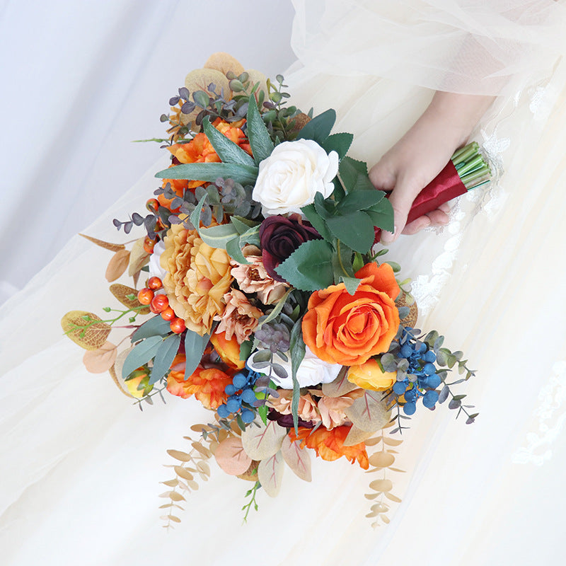 Bridal Bouquet Orange for Wedding Party Proposal - KetieStory