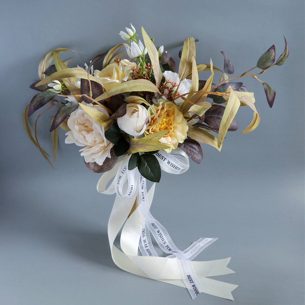Bridal Bouquet in Cream Khaki for Wedding Party Proposal - KetieStory