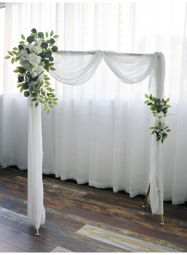 White Rose Arch Flowers for Wedding Party Decor - KetieStory