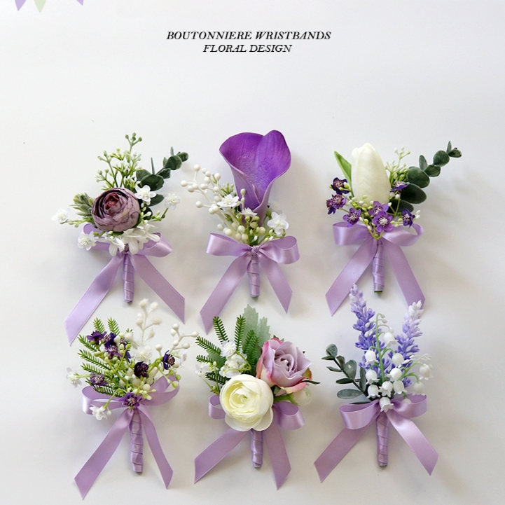 Corsages Purple Series for Wedding Party Proposal Decor - KetieStory