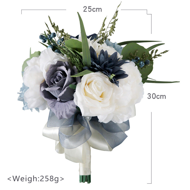 Bridal Bridesmaid Bouquets Haze Blue - KetieStory